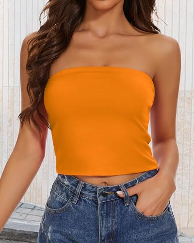 Image of Summer Tube Tops Basic Crop Tops for Women Strapless Tank Casual Tunics Sexy Short Shirts 2026