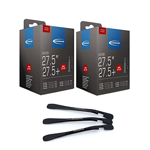 Set of 2 Schwalbe inner tubes 21F SV 40 mm Freeride 27.5 inches (54/75-584) + MSZweirad tyre lever