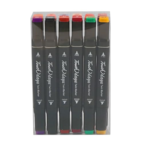 Rotulador De Secado Rápido - Juego De Rotuladores De Doble Punta De 12 Piezas | Bolígrafos De Tinta Permanente Multicolores, Herramientas De Escritura Impermeables Resistentes A La Decoloración Para T