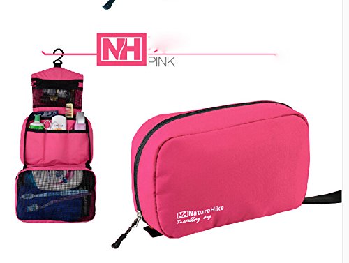 NatureHike Hanging Toiletry bag/Multifunctional Travel Toiletry Kit/Cosmetics Bag/ Shaving Bag Big Capacity, Waterproof (pink)
