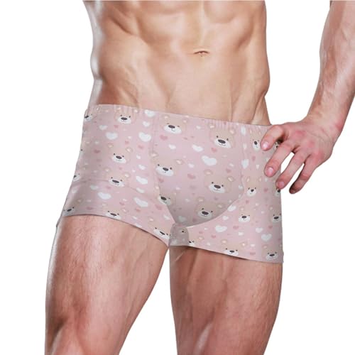 Cute Teddy Bear Mens Swim Trunk Swimwear Bathing Suit Swim Brief Square Leg Board Short S B04042243