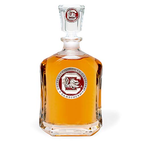 Image of Heritage Pewter South Carolina Capitol Decanter | 24 OZ Whiskey Decanter for Liquor with Airtight Stopper | Expertly Crafted Pewter Glass