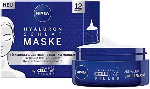 Preisvergleich Produktbild NIVEA Hyaluron Cellular Filler Schlafmaske im 1er Pack (1 x 50 ml), straffende & pflegende Gesichtsmaske, Gesichtspflege für geschmeidige Haut am Morgen