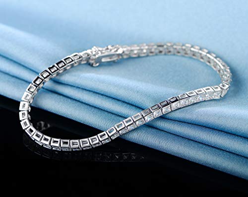 Gemsme ATS60012-W 14K White Gold Plated 3.0Mm Bracelet Classic Hypoallergenic Cubic Zirconia Tennis Bracelet thumb #3