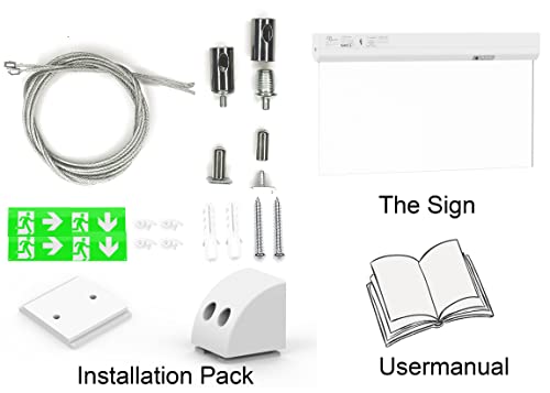 shopVG Dauerlicht LED Notleuchte Notbeleuchtung Exit Notausgang Fluchtwegleuchte Notlicht Fluchtweg EXIT IP20 oder IP65 (Dauerlicht IP20)