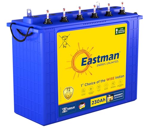 Image of Eastman EM23060TT | Tall Tubular | 230 AH Inverter Battery |Warranty 72 (36+36) Months for Home & Office