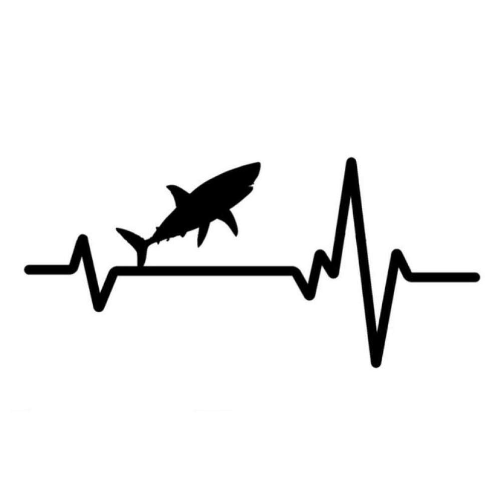 Car Stickers Graphics Shark Pointer Jaws Attack Heartbeat Vinyl Car Sticker 16.6CM*7.7CM 2 pcs