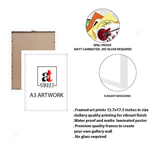 Image of PAINTINGMANTRA Duo sneakers Illustration wall art painting for living room, Duo sneakers framed painting, set of 2, 13x18 In