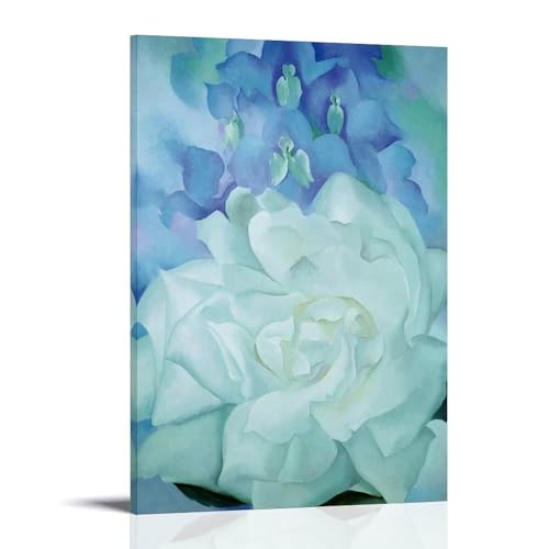 Toile Rose Blanche Georgia O'Keeffe : decoration de prestige avec impression d'art premium