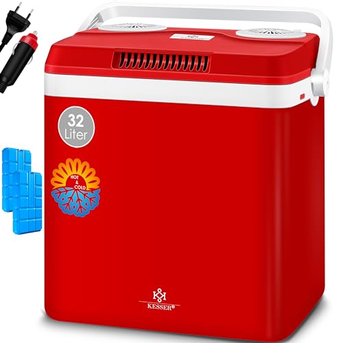 KESSER® Nevera eléctrica portátil de 32 L 12 V, Enchufe de 230 V | ENFRÍA y CALIENTA |...