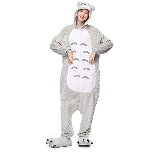 着ぐるみ パジャマ 男女兼用 オールインワン ルームウェア フード付き 168-178cm WW_Dreaming (グレー)