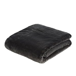 Gözze Premium Cashmere-Feeling Wohn- und Kuscheldecke, 180 x 220 cm, Anthrazit, 40128-91-180220