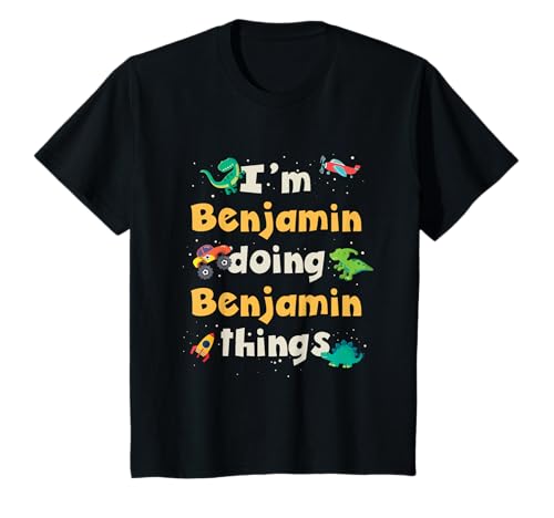 Kids Cool Benjamin Personalized First Name Boys T-Shirt