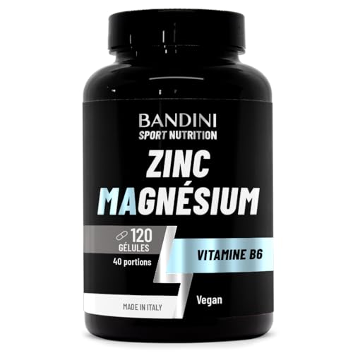 Bandini® Zinc Magnesium ULTRA | Complexe Zinc + Magnésium + Vitamine B6 | Complément avec Dosage Optimal | Facilite la prise de Masse et la Récupération Musculaire (120 unités (paquet de 1))