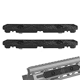 2pcs Rail Covers Compatible with Mlok Wire Management Clips Flashlight Pressure Switch Cable Guide Everyday Carry Hunting(Black,4.52in)