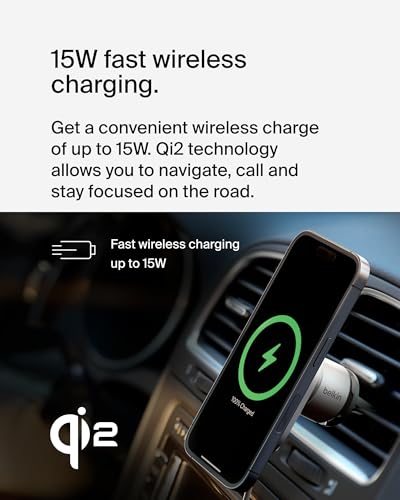 Belkin 15W MagSafe-Compatible Wireless Car Charger, Vent Mount - image 3