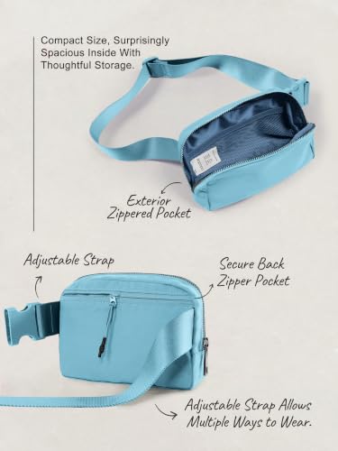 Image of ODODOS Unisex Mini Belt Bag with Adjustable Strap Small Fanny Pack for Workout Running Traveling Hiking, Steel Blue