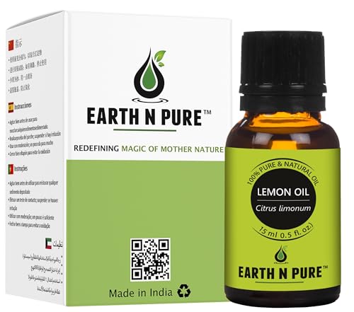 Image of Earth N Pure Lemon Essential Oil for Revitalizing Care for Face, Scalp & Skin | 15 ML