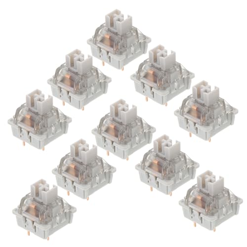 Hohopeti 10pcs Smooth Keyboard Switch Mechanical Gaming Keyboard Parts Metal Grey Unique Switch Part Pom Computer Keyboard Switch Abs See