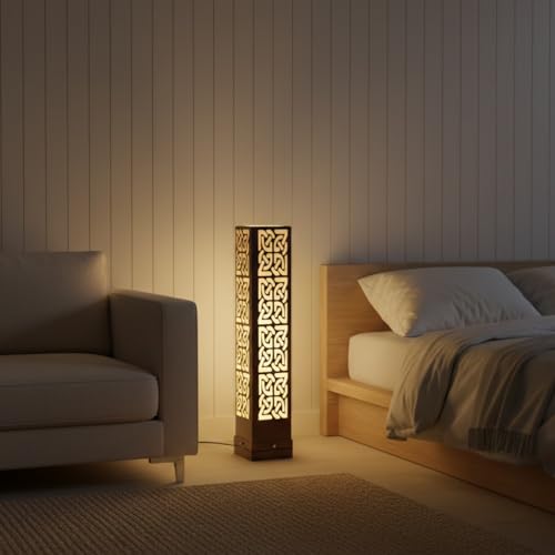 Image of METSY Designer Laser Cut Floor Lamp Metal Floor Lamps for Living Room Corner | Corner Floor Lamp | Column Floor Lamp | Floor Lamps for Home Decoration with Light led