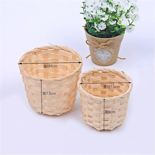 Cache pot rotin patchwork, panier en osier et pots de pépinière en herbier marin - 6