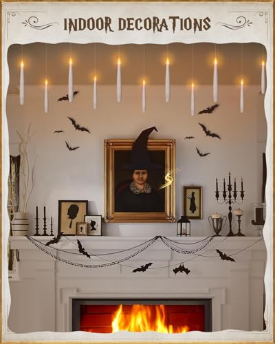 Tlpuhu XFLZ1002 Floating Candles With Wand 10Pcs - Halloween Decorations Magic Hanging Candles Flickering Warm Light Led Flameless Candles thumb #3
