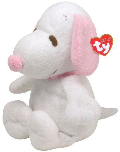 Ty Pluffies Snoopy - White/Pink