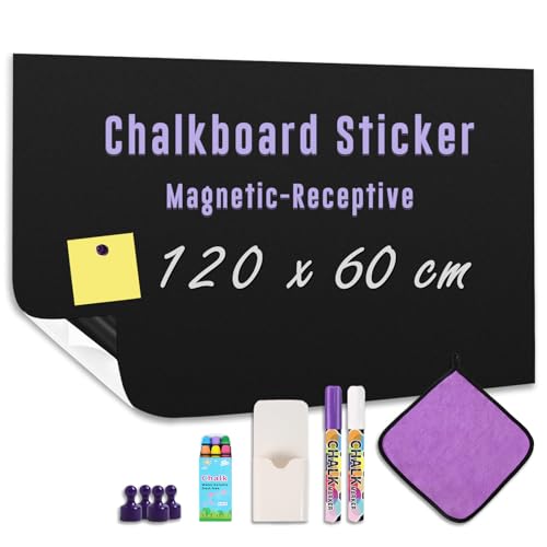 HeatPomelo Tableau Magnétique 120 x 60 cm, Papier Autocollant Auto-adhésif avec Kit de Démarrage, Pour Maison, Bureau ou École