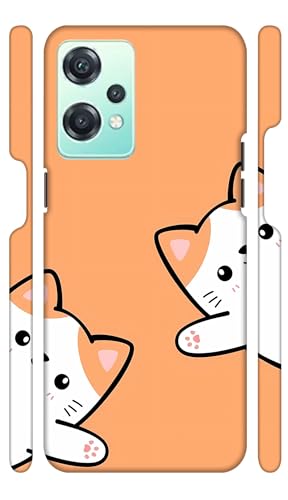 Image of Orange White Kitties Designer Printed Hard Back Cover for Oneplus Nord CE 2 Lite 5G Attractive and Uniquely Crafted Smartphone Case