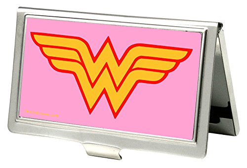 Buckle-Down Business Card Holder - Wonder Woman Logo Pink - Small