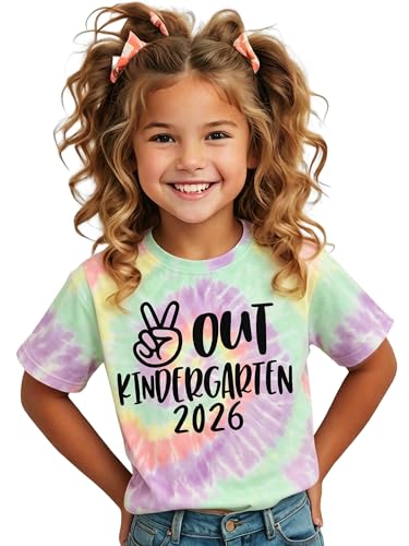 Image of MODNTOGA Kids Girl Boy Peace Out Kindergarten Shirt 2026 Kindergarten Graduation T-Shirt Last Day of School Summer Tee Tops