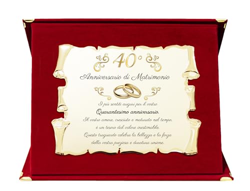 Targa Quarantesimo Anniversario di Matrimonio | Elegante Regalo nozze di
