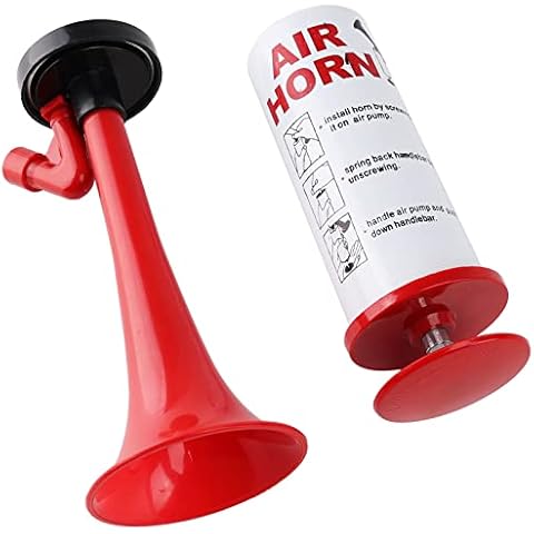 AOLINHAN Reusable Air Horn Loud Boat horn Handheld Stadium Horn Aluminum Personal Safety Air Horn Portable Pump Air Horn Loud Noise Maker Air Horn Universal (Handheld horn Red) Cover