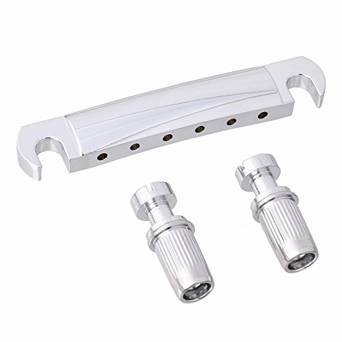 Lyws Abr-1 Style Tune-O-Matic Tailpiece With Stop Bar For Gibson Les Paul Gear Guitar Replacement (Chrome) #TOP5