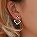 CanB Square Ear Jacket Ear Jacket Earring Square Earrings Ear Wrap Geometric Studs Minimalist Studs Earrings Hollow Square Earrings for Women