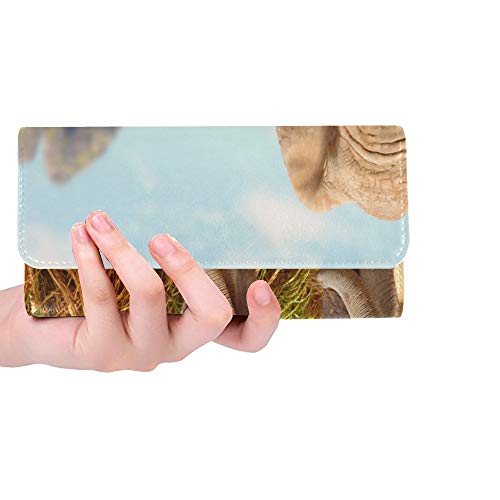 Preisvergleich Produktbild Einzigartige benutzerdefinierte afrikanische Busch Elefanten loxodonta africana Familie Frauen Trifold Brieftasche Lange geldbörse kreditkarteninhaber Fall Handtasche