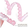 Lurrose 3 Rolls Vintage Crochet Lace Tape Self Adhesive Retro Lace Trim for Wedding Decor Gift Wrapping Crafts Supplies in Pink White Beige #2