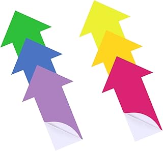 SOLUSTRE 6Pcs Adesivo De Parede Adesivos De Sinal Adesivos De Chão Adesivos De Orientação De Chão Adesivo De Chão Setas Coloridas Adesivos De Escadas Grande Adesivo Pvc