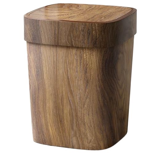 Cubo de basura para sala de estar rectangular de 9x12 pulgadas PP con tapa 7