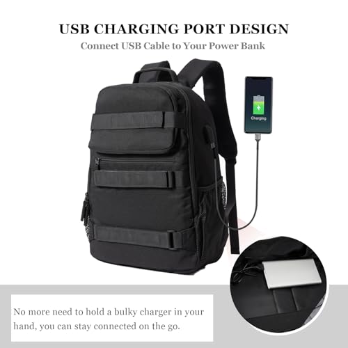 Skateboard Backpack with USB Port
