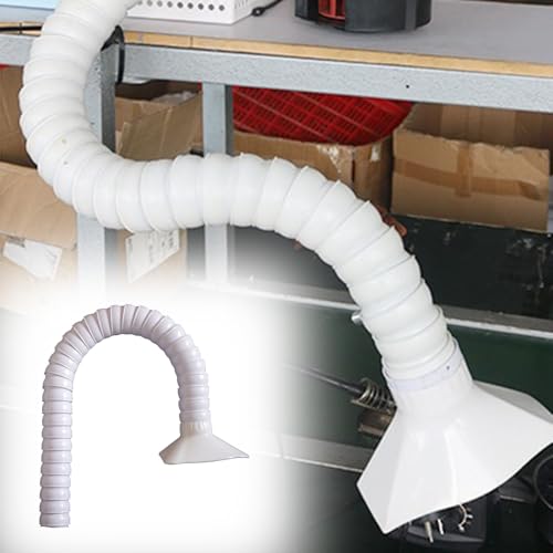 RENLXFI - White Fume Extraction Arm, 8 6 4 2 Inch Universal Duct Hose Fume Extractor for Beauty Salon/Shops/Laboratory, Articulated Tubing with Nozzle(Od 75mm(3in),L 1.5m/4.9 ft)