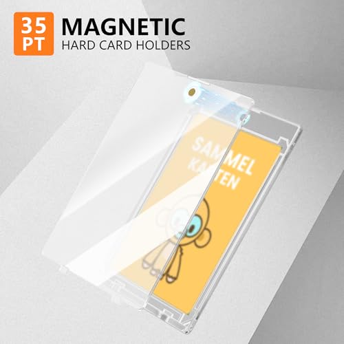 16 Stück 35PT Magnetic Harte Karten Hüllen UV-Schutz-Toploader für Sammelkarten, Transparent Card Holder für Pokemon, Magic, Yugioh, Sportkarten Sammlung