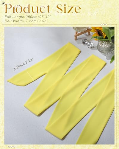 Image of Glitopper Women Chiffon Sash Belt Dress Sash Waist Bridal Wedding Belt 50s Accessories 3'' Wide
