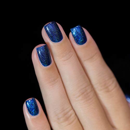 Image of ILNP Isabella - Petrol Blue Holographic Nail Polish, Chip Resistant, Non-Toxic, Vegan, Cruelty Free