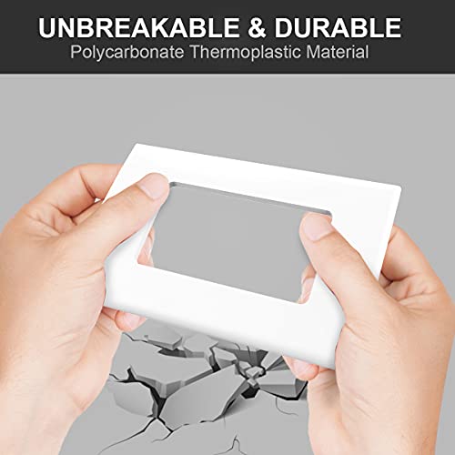 Placa de pared decorador para interruptor de luz con diseño plano lavable pack de 10 color blanco 3