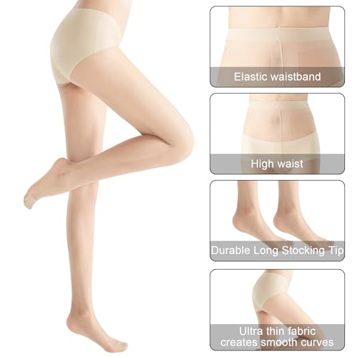 Qwrqwr Ballettstrumpfhose Mädchen Feinstrumpfhose für Tanz Tanzstrumpfhose Strumpfhose für Kinder Perfekt für Gymnastik Sport und Ballett (DE/NL/SE/PL, Numerisch, 40, Regular, Regular, 3, Hautfarbe)