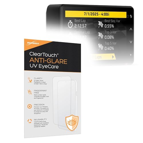 BoxWave Screen Protector Compatible With Garmin Catalyst 2 Driving Performance Optimizer (3 in) - ClearTouch Anti-Glare Anti-UV EyeCare (2-Pack), Filters out Harmful Blue Light Reduce Fatigue