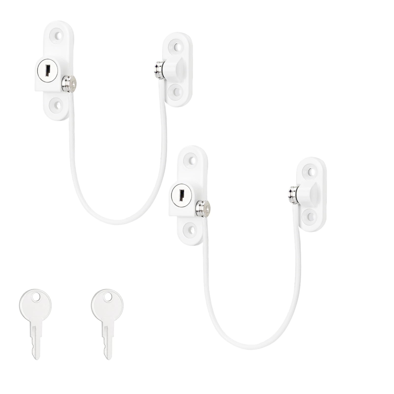 2 PCS Window Restrictors WODSTA Window Locks Child Safety with Screws and Key 185mm Long Window Restrictors Locks Zinc Alloy Pets & Baby Safety Security Wire Window Locks Child Safety for Most Window