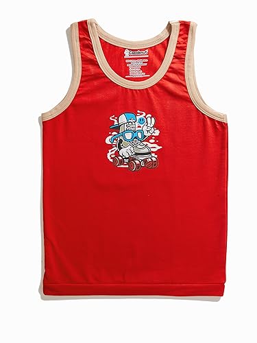 Image of Cotton Cute Print Boy's Vest, Regular Fit Multicolour, Breathable & Super Soft Fabric, (Pack of 2)