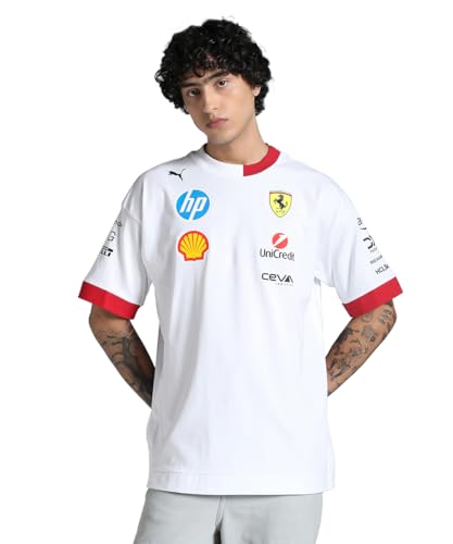 PUMA Scuderia Ferrari F1 2025 Driver's Oversized Tshirt - White - Size: Large